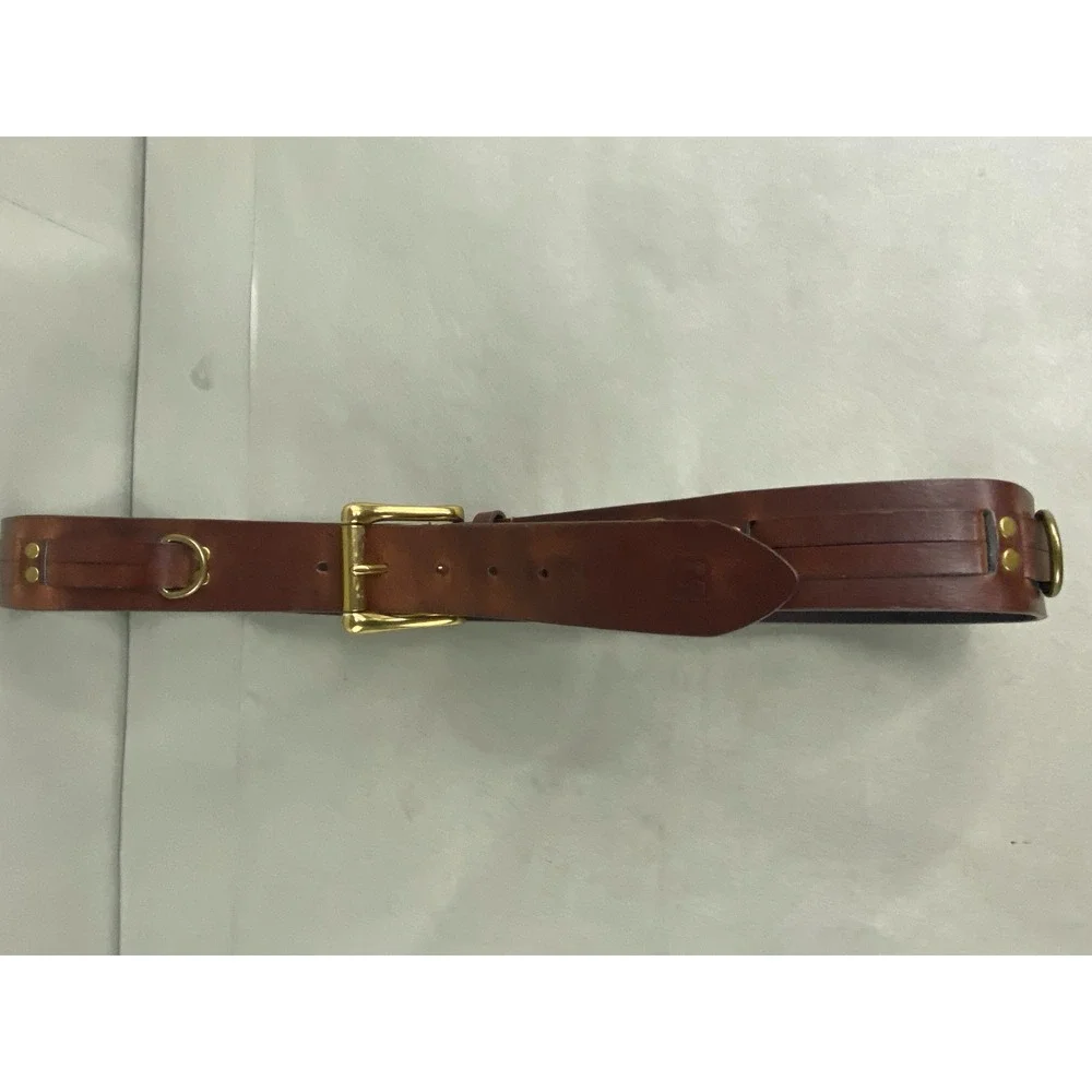 Chaps Womens Brown Brass Leather Rivet Belt 42x1.5 Cowgirl Biker Rock n Roll